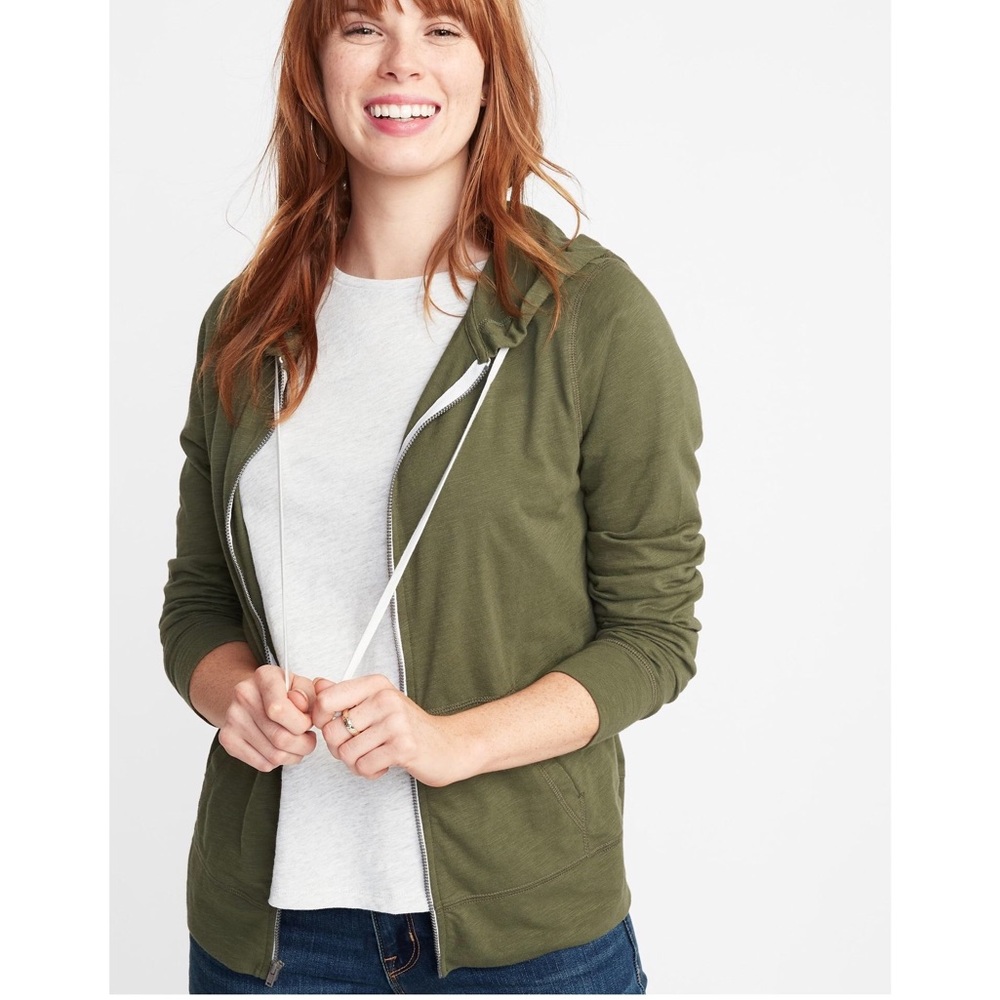 NWT Set of 2 Old Navy Slub Knit Zip Hoodie Tees